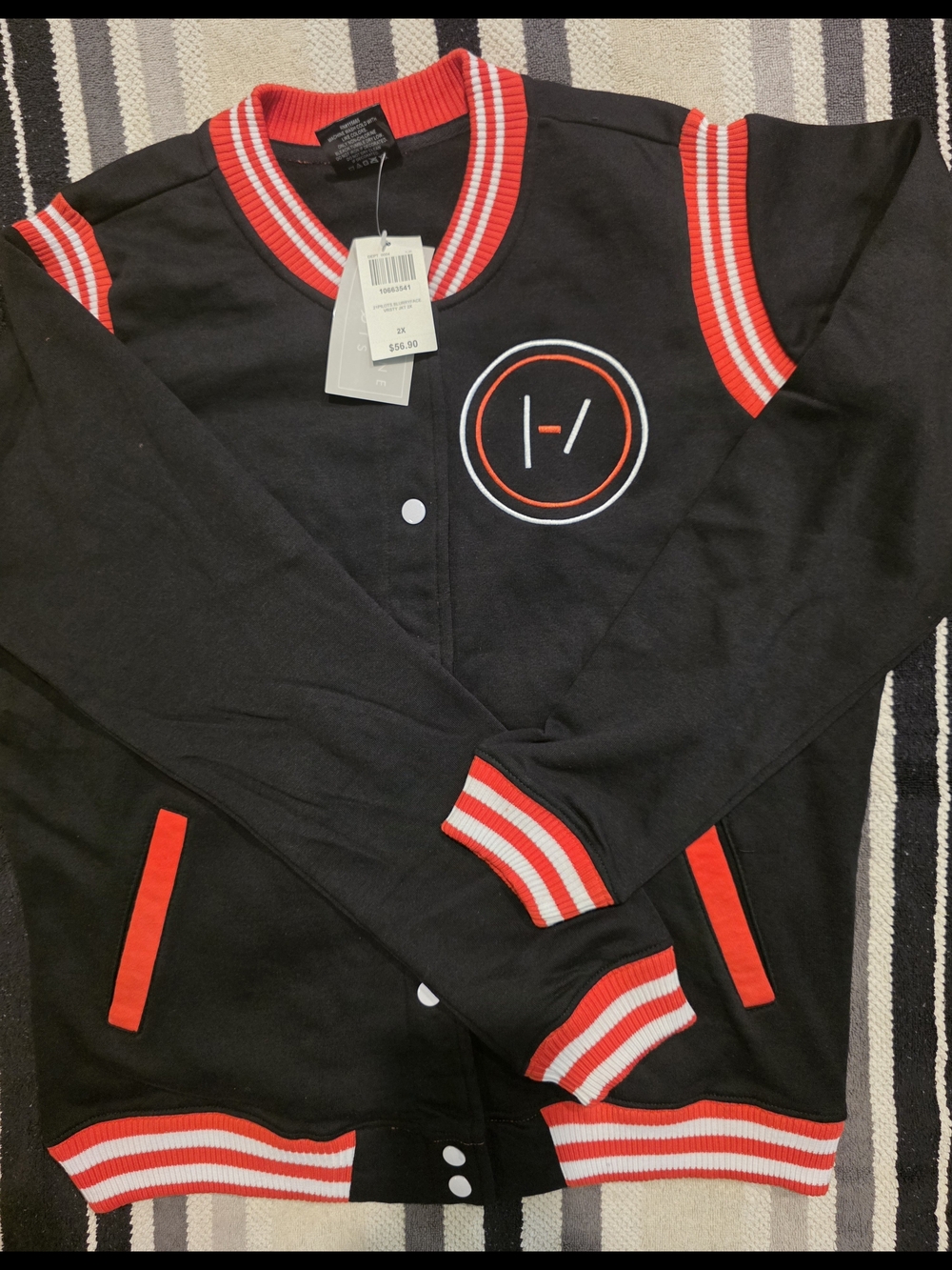 RARE NEW WITH TAGS FROM 2016 Hot Topic Twenty One Pilots Blurryface Jacket Varsi